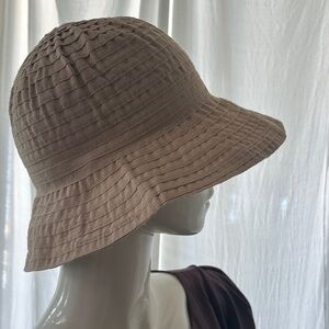 From Europe Italy made Lurex in grosgrain Ribbon non stretch hat Oatmeal color